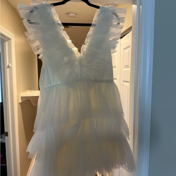 Betsey Johnson Cream Tiered Mini Dress - Picture 6 of 10